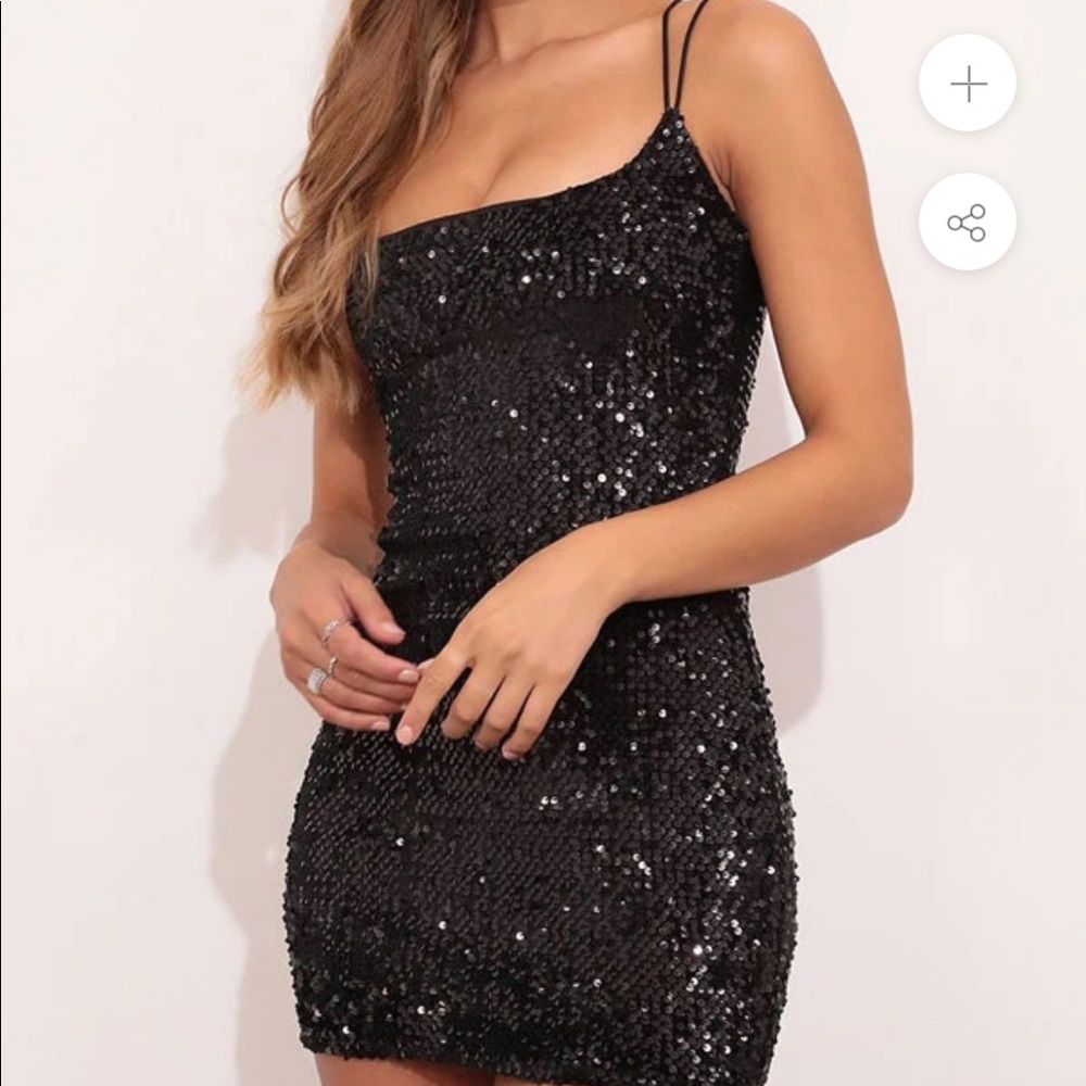 Black sequin dress from online boutique